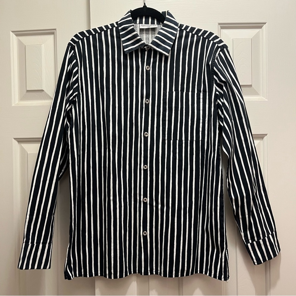 Vintage Marimekko Jokapoika Shirt / Top Size 39 / M 100% Cotton / Black & White